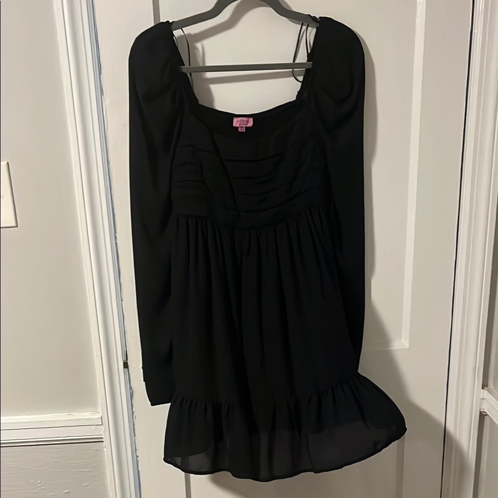 Black Long Sleeve Mini Dress